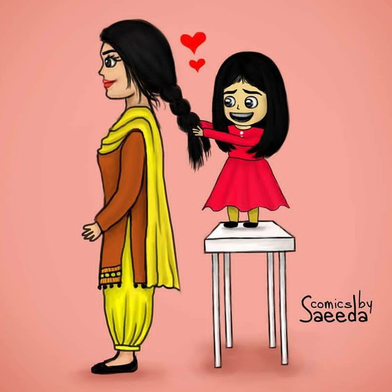 dua_hun's tweet photo. Happiness is...Ami ke baal bnana 🥰 https://t.co/JNDGLm2Waj