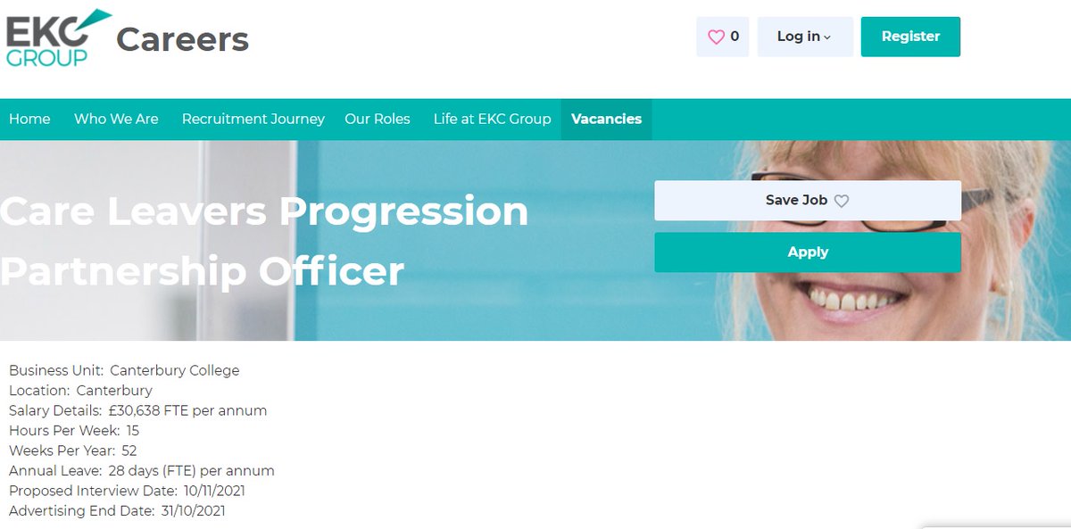 We are looking for a Care Leaver Progression Partnership Officer. You can find out more at careers.ekcgroup.ac.uk/vacancies/886/…