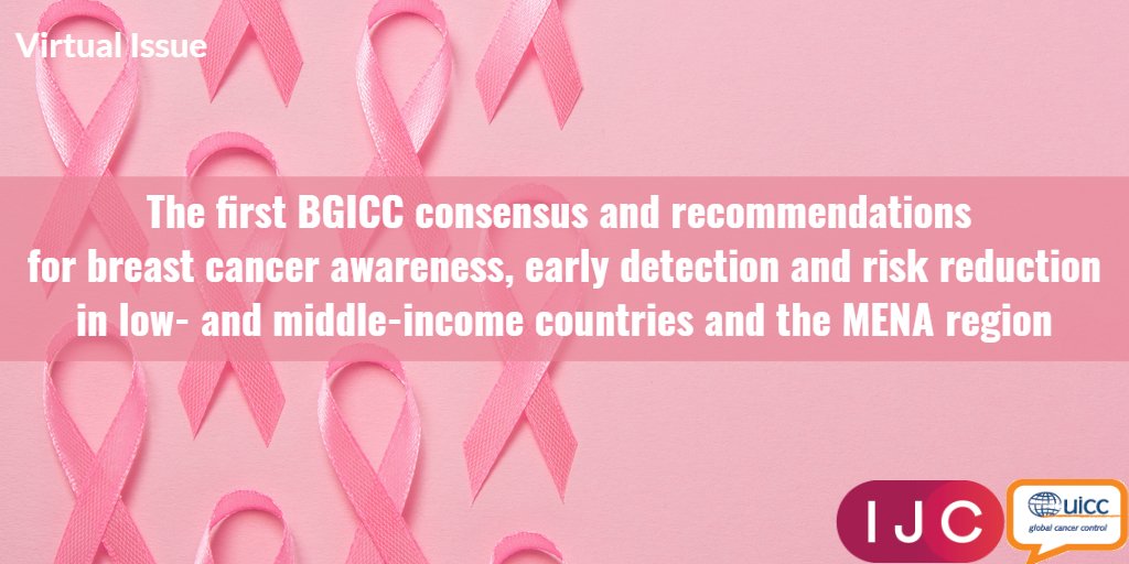 #BCAM2021 Virtual Issue | Hesham Elghazaly <a href="/HeshamElghazaly/">Hesham El-ghazaly</a>, Adel T. Aref <a href="/dradelaref1/">Adel Aref</a>, et al. 

In this special report, authors discuss the new #BGICC consensus &amp; recommendations for #breastcancer in #LMICs &amp; the #MENA region

Free to read!➡️doi.org/10.1002/ijc.33…

<a href="/myBGICC/">BGICC</a>