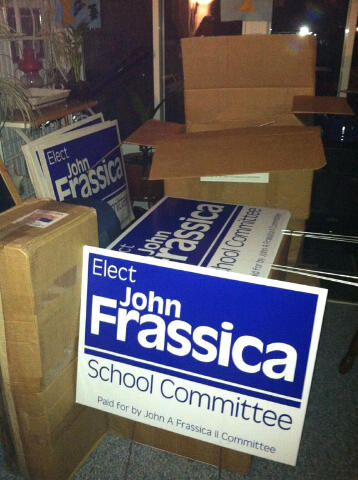 Signs are unpacked and are ready to go out this weekend! If you would like a John Frassica for School Committee Sign on your lawn, please email him at johnshow@verizon.net or DM us here. Thank you all for your support!