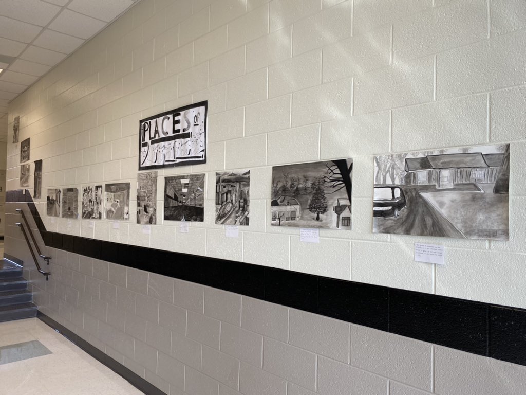 clifton_creates's tweet photo. Linear Perspective and Places of Significance by Drawing 1 in pen and ink wash! So proud of these artists! Go see their work up by the North Gym @CHS_Warriors #artworkiswork https://t.co/UGE4bjcIaG