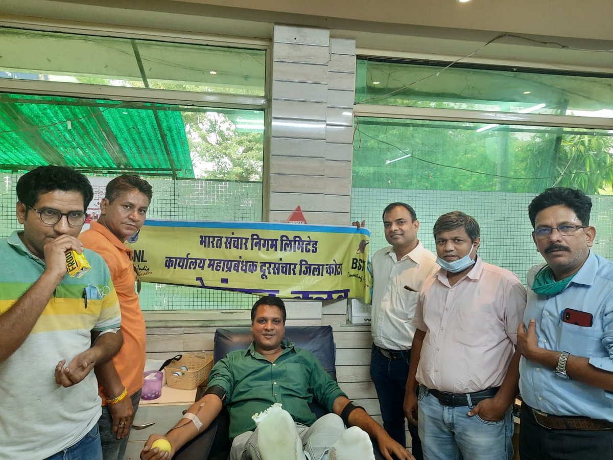 BSNL_RJ's tweet photo. #BloodDonation by #Bsnl #Kota officers On the occasion of #BSNLFoundationDay.
#Bsnl 
#बेहतर_सेवा_की_नई_लगन
#BSNLDay #BSNLLegacy #bsnl_pride_of_nation https://t.co/NevmFD6vlv