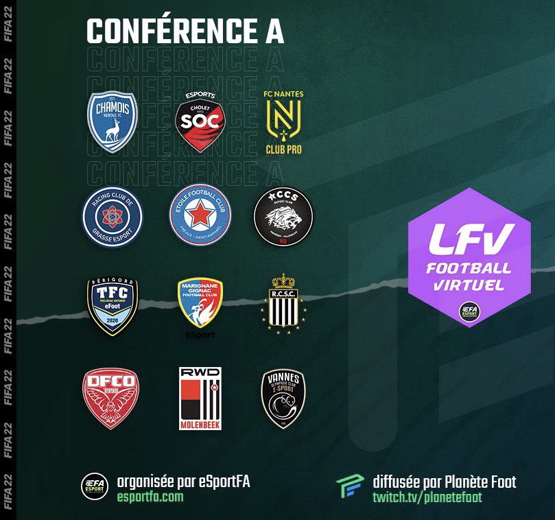 📰Voici la première conférence de la <a href="/LFV_ESPORT/">LIGUE DE FOOTBALL VIRTUEL</a>! 

ℹ️ La LFV est une ligue de 24 équipes comportant que des clubs de football réels, une seule équipe terminera championne! 

📊 Vote dans les sondages en commentaire afin de supporter ton équipe préférée 

🎥 @PlaneteFootTV
