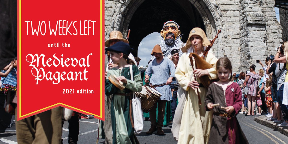 MedievalPageant's tweet photo. A very special day today marking TWO WEEKS until the 2021 Medieval Pageant, taking place on September 16. Mark your calendars because this one is going to be a historical day! #medievalpageant2021 @CanterburyBID @my_Canterbury Find out more: https://t.co/sovdt5Xy1r https://t.co/1tj7ygYTl8