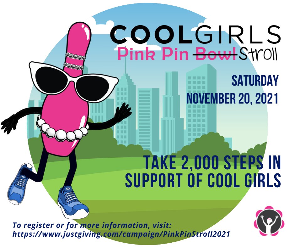CoolGirlsInc's tweet photo. Pink Pinny has her sneakers laced and is ready to race! 

Join us and take the 2,000 step challenge #ForCoolGirls on Saturday, November 20th. To register or for more information, visit: 
https://t.co/zh8W99JX1L https://t.co/Qw1FOu5xMM