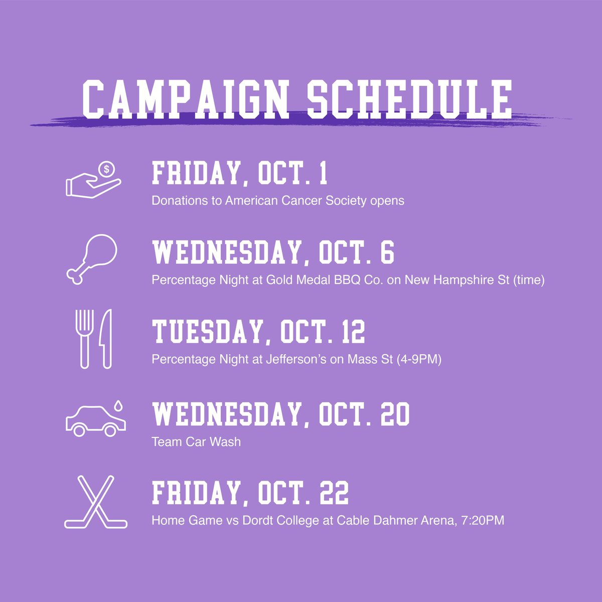 JayhawkHockey's tweet photo. #HockeyFightsCancer unites the hockey community in support of cancer patients and their families.

Who do you fight for? Join us as we raise money for @AmericanCancer and support a better quality of life for those affected. Donate through the link in our profile. https://t.co/nAvloLJZ9i