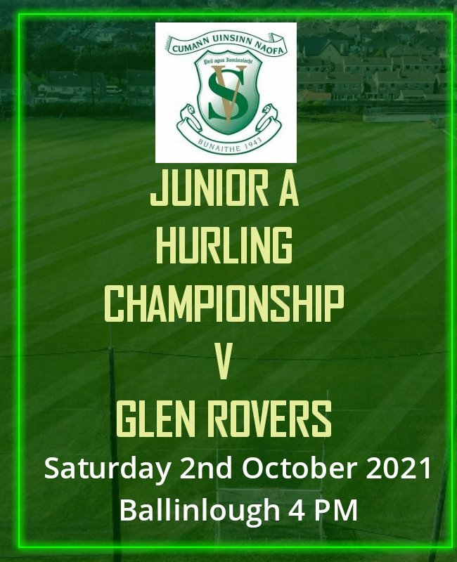 GAA_StVincents's tweet photo. See you there!
@CitySeandun @GlenRovers_ https://t.co/9kVBM1jLGR