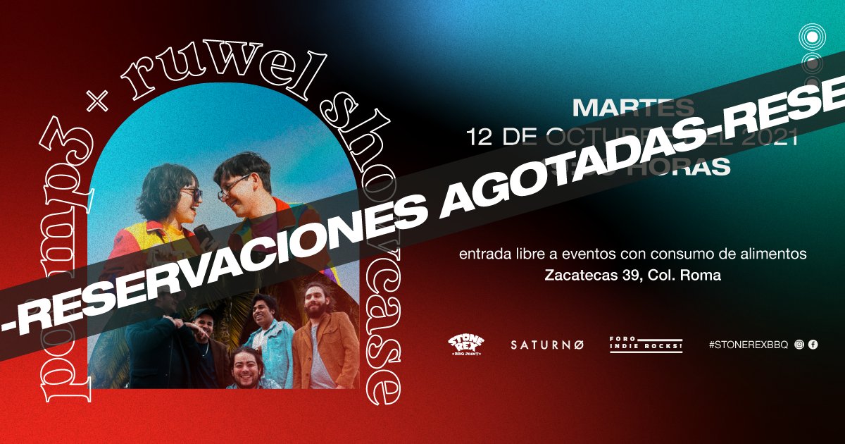 Las canciones de <a href="/ruwel_band/">Ruwel</a> y <a href="/PoiMp3/">Poi mp3</a> van a hacer vibrar el escenario porque las reservaciones de su showcase están agotadas.🙀 ¡Aquí nos vemos!