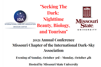 Attention Bears!  
MSU will be hosting the Light Pollution Conference on campus Sunday, October 3rd and Monday, October 4th. Everyone is welcome to attend in person or via zoom! To register please visit darkskymissouri.org/conference/sch…