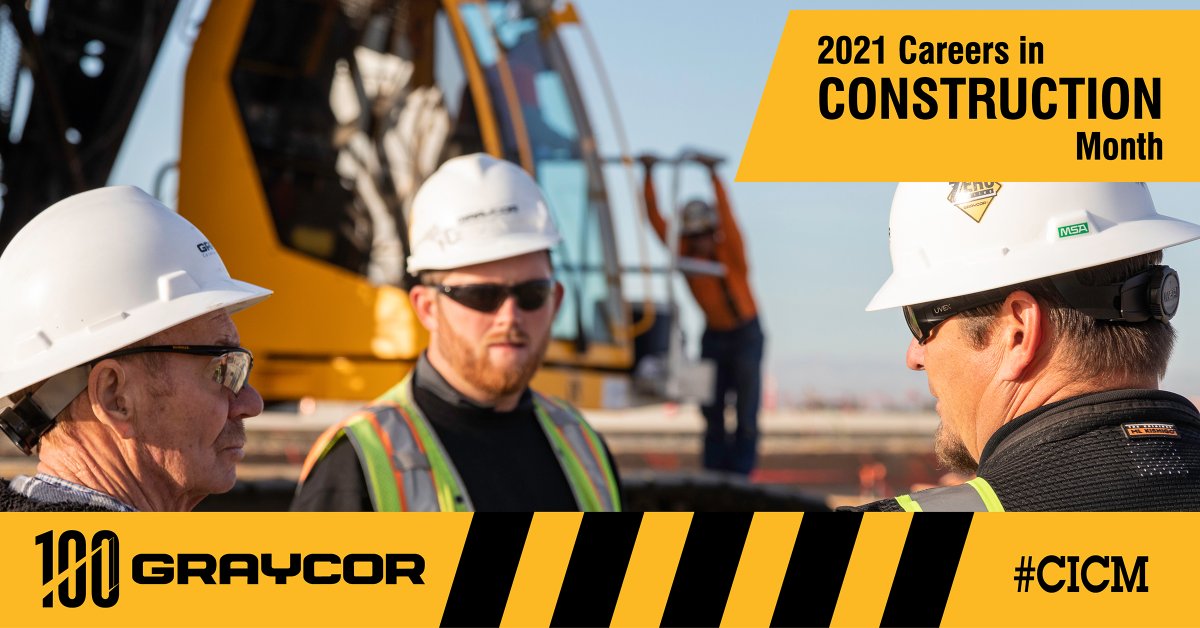 Graycor_Inc's tweet photo. October is #CareersinConstruction Month! Construction is more than just a job, it’s a #career full of #opportunity. Check out our current openings today! https://t.co/2O3e0KLeYL #CICM #DareToBuild #WantedAHardJob #BuildingSomethingMore #OneGraycor https://t.co/0uFCwVtZw1