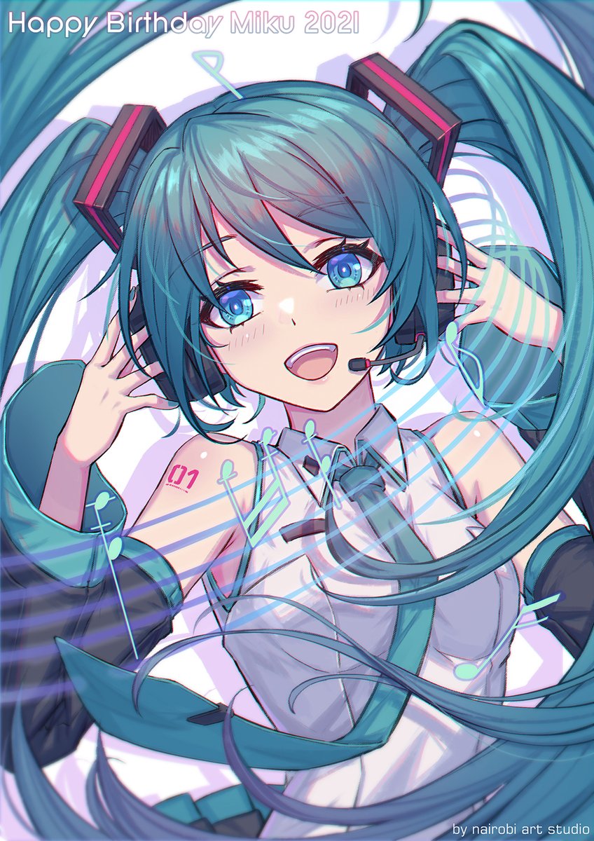 初音ミク「#初音ミク #初音ミク誕生祭2021 #VOCALOID 
https://t.」|Nairobi（なる）のイラスト