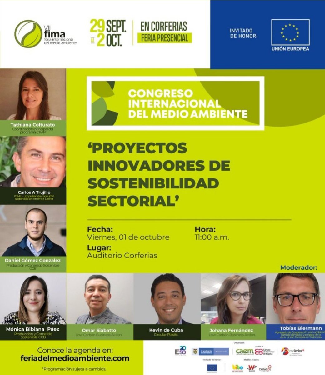 dgomez6's tweet photo. Hoy en #FIMA2021 presentamos resultados del proyecto de Producción y Comercio Sostenible @camaracomerbog @UEenColombia @MincomercioCo @CAEMcorporacion Se resalta la importancia de los #Clusters como mecanismo de coordinación público-privada para la Economía Circular https://t.co/X09ozZMHQd