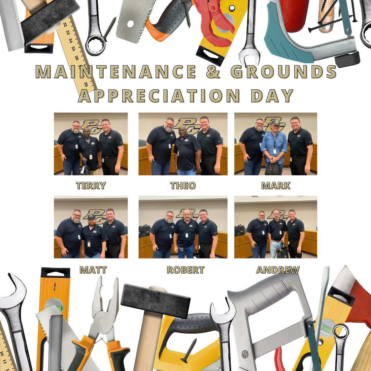 Today and everyday we appreciate our Pleasant Grove ISD Facilities Team. Thank you to Matt Fry and his team for ensuring beautiful campuses. You are truly vital to our school's success!