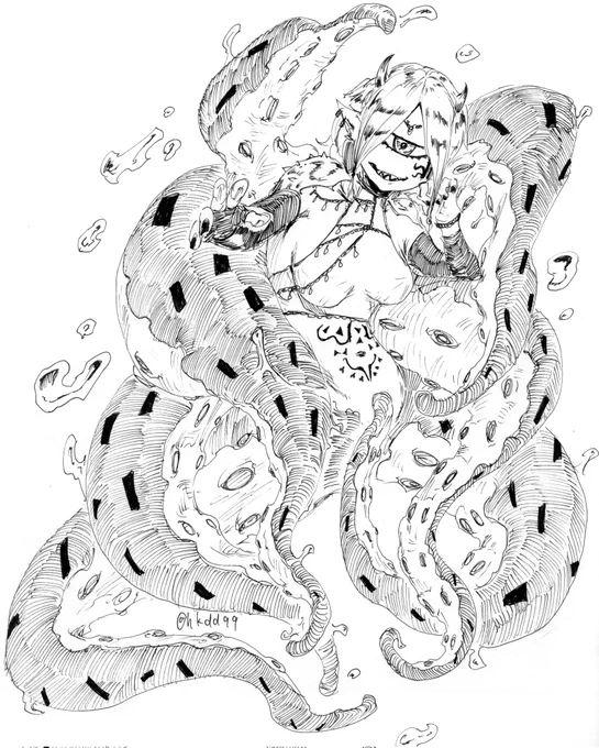 #人外版深夜の真剣お絵描き60分一本勝負
お題 クラーケン 