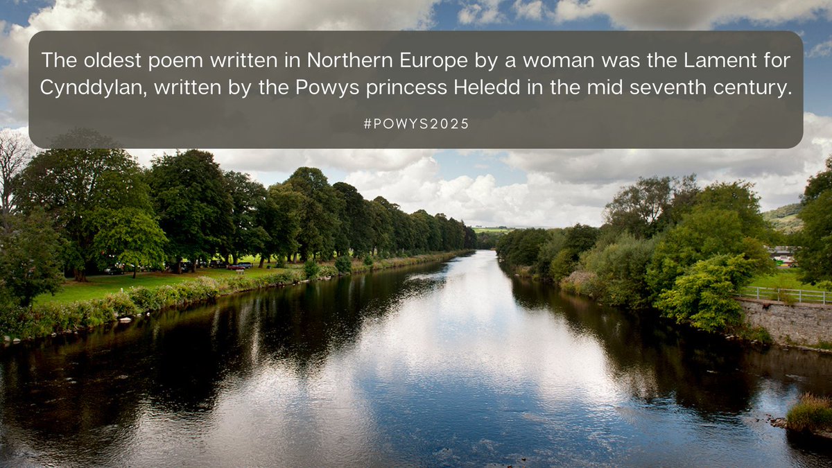 powys2025's tweet photo. Did you know?...  The oldest poem written in Northern Europe by a woman was the Lament for Cynddylan, written by the Powys princess Heledd in the mid seventh century 📖👑

@DCMS 
#Powys2025 https://t.co/yIH1rQ2zNz