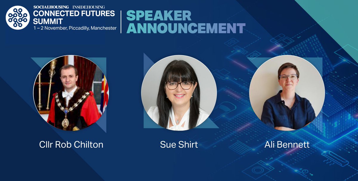 insidehousing's tweet photo. We are happy to have Cllr Rob Chilton @TraffordCouncil Sue Shirt @StonewaterUK and Ali Bennett @RavenHT joining us at this year’s #ConnectedFuturesSummit. They will be discussing fuel poverty and the implications of implementing green solutions to achieve Carbon Net Zero targets. https://t.co/JV8EB1BzQ8