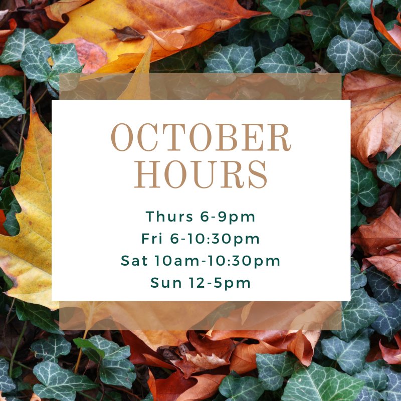 Welcome, October! We have adjusted our hours for fall. Glow Golf begins at dusk.