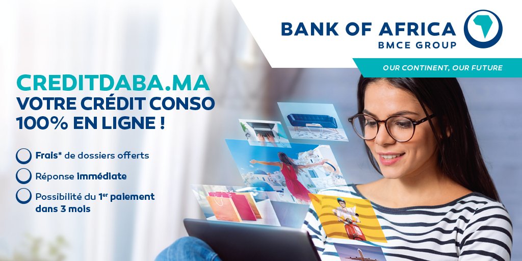 Bank_OfAfrica's tweet photo. Les frais de dossiers sont offerts et le premier paiement peut se faire après 3 mois.
#CREDIT_DABA #Banque_Connectée #Ourcontinent_ourfuture #BANK_OF_AFRICA
#Crédit_Conso #Crédit_Consommation #Banque_en_ligne #Banque_Digitale https://t.co/XwBJExguRL