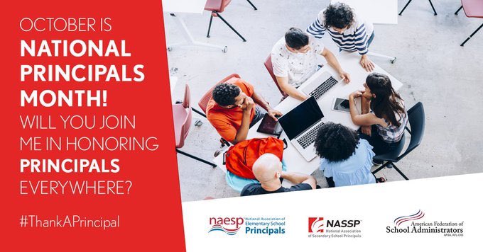 Happy #NationalPrincipalsMonth to all the principals who pour their heart and soul into their work! #ThankAPrincipal