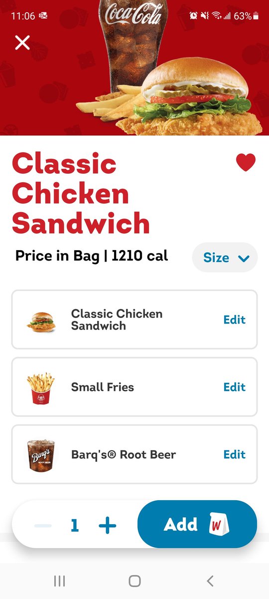 LindaleaEdw's tweet photo. My Fav @Wendys Combo 😍 #WendysPhone https://t.co/fC8881S6Xi