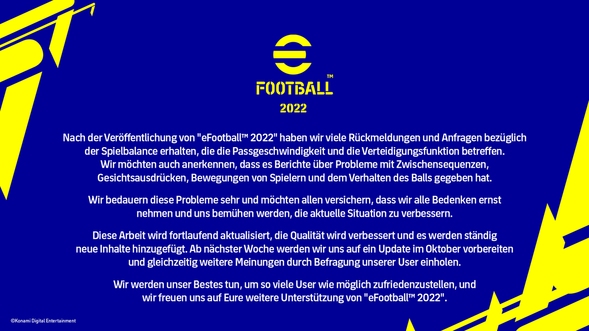 KONAMI_DE's tweet photo. Wichtige Informationen für #eFootball-Fans https://t.co/4cslBjmFKI