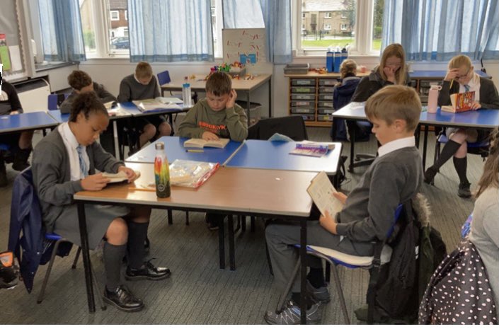 OurLadysPerth's tweet photo. Some of our classes took part in in the Ness Book Festival reading record attempt today. We hope to beat the record! #NBFrecord @LiteracyPKC1 @scottishbktrust #OLlovestoread https://t.co/LO8PeqNHaR