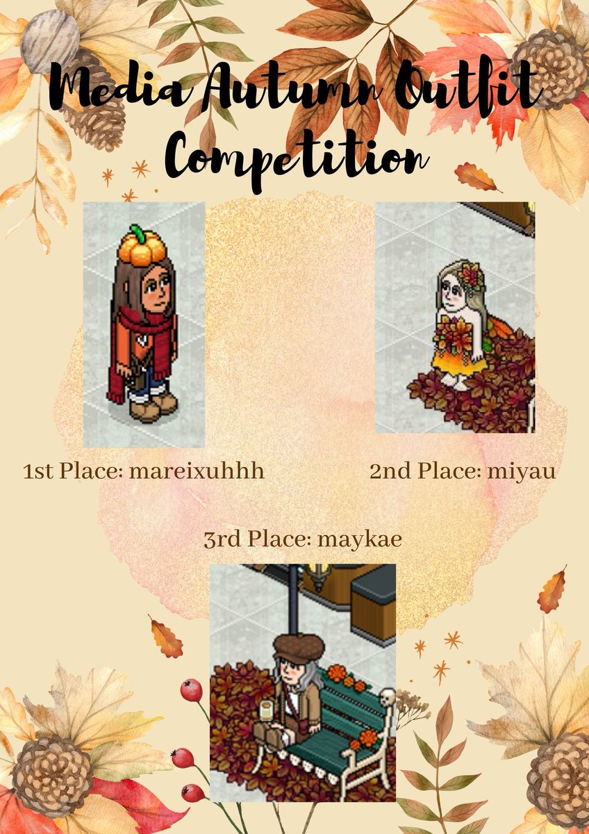 kittyyypie's tweet photo. 🍁The 1st month of the BER months has ended so it’s time for the newsletter! Here is @OfficialHabboUN Dept. of Media’s September Newsletter! 🍁

Congratulations to our Outfit and Building Comp winners and participants! Thank you all for joining!

Part 1/2 https://t.co/1NoL7IIxRw