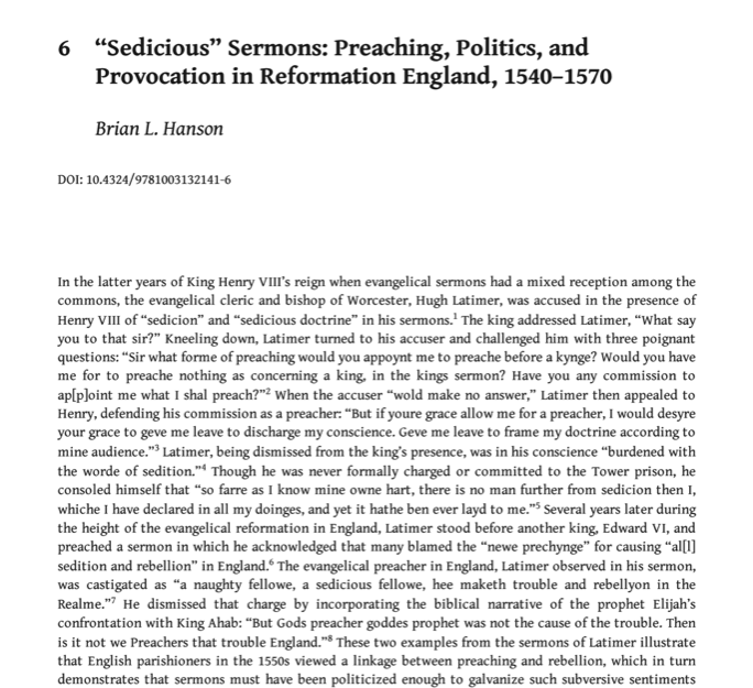 Brian L Hanson (@brianlhanson) on Twitter photo Very pleased to see this volume now available from <a href="/RoutledgeHist/">Routledge History, Heritage Studies & Archaeology</a>: Audience and Reception in the Early Modern Period, including my chapter on sermons in Reformation England. Very pleased to see this volume now available from <a href="/RoutledgeHist/">Routledge History, Heritage Studies & Archaeology</a>: Audience and Reception in the Early Modern Period, including my chapter on sermons in Reformation England.