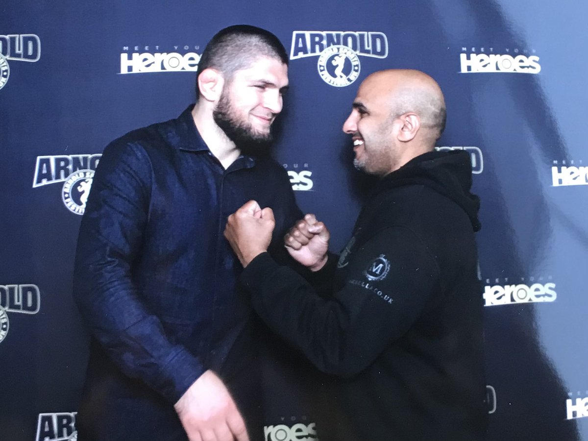markseegobin's tweet photo. It's on mark Seegobin v kabib Nurmagomedov for the undisputed ufc championship of the world. 1st face off in Birmingham this afternoon I’ll do what Conor McGregor couldn’t 😂 #ufc #kabib https://t.co/4k2NGmTTnB