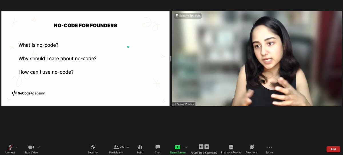growthschoolio's tweet photo. We Are Already Live With @vensykrishna with more than 290 people on the session.

@nocodeguy @IamKeshavSharma @teamEPYC https://t.co/qICfAMBXtq