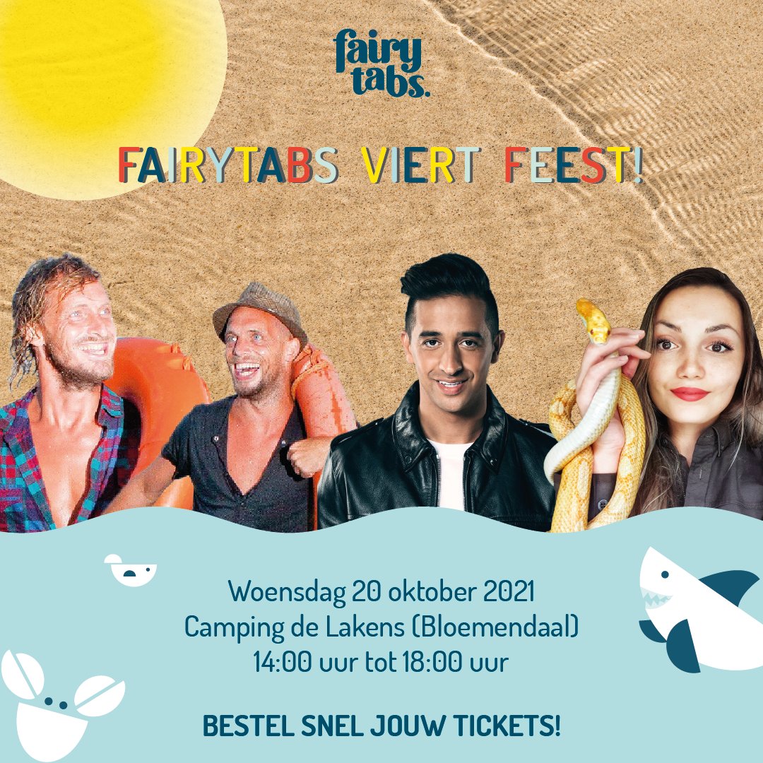 fairytabs's tweet photo. FAIRYTABS VIERT FEEST!🎉

Nog maar 20 dagen en dan is het zo ver: ons allereerste kinderfestival! Bestel snel jouw tickets, want OP=OP!😱
https://t.co/6Wy6HaE3P3 

#fairytabs #feest #kinderfestival #artiesten #earlybird #festival #sterrinswildworld #yesr #speelmanenspeelman https://t.co/ya9ygZ9nZy
