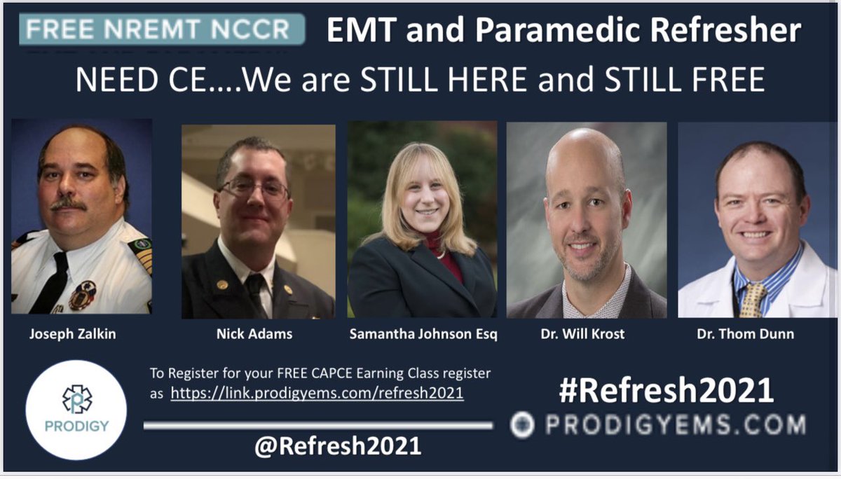 Need CE? Still working on your recert?#Refresh2021 is extended until the end of 2021 &amp; Is STILL OPEN and  STILL FREE. Powered by <a href="/prodigy/">prodigy</a> Join us via link.prodigyems.com/refresh2021