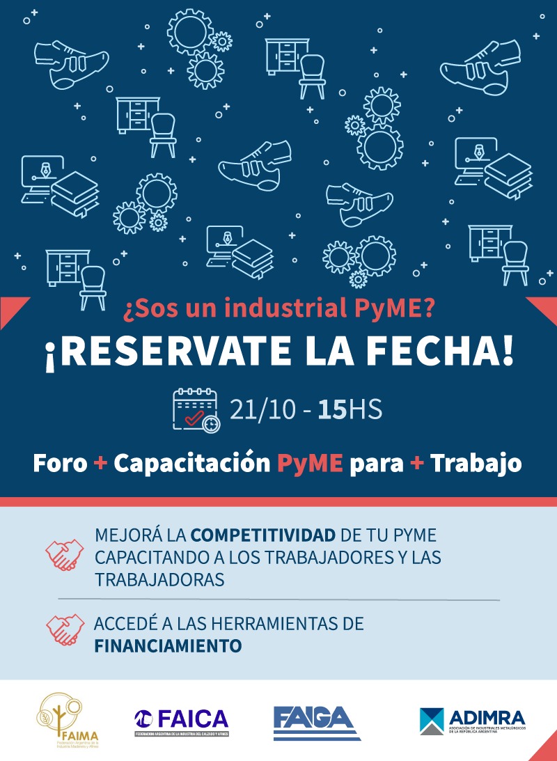 redadimra's tweet photo. 📣 Se viene el Foro ➕Capacitación PyME para ➕ Trabajo organizado en conjunto entre @FAIMAargentina
#FAICA #FAIGA y #ADIMRA
🗓 21/10
🕒 15 hs https://t.co/pTOl5LHj8h