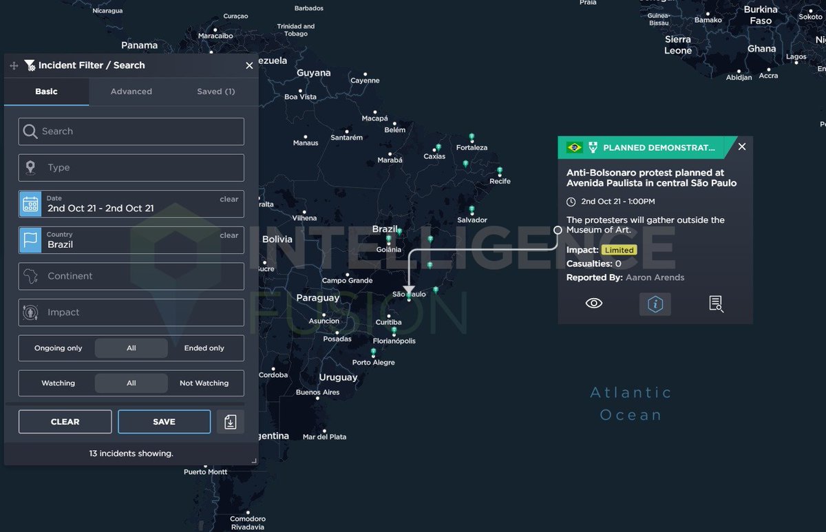 IFSouthAmerica's tweet photo. 🇧🇷 #Brazil - #AntiBolsonaro protests planned for tomorrow in cities across Brazil
- These are the latest in a series of protests against Jair Bolsonaro
- Handling of COVID-19 in the country has faced particular criticism

Map via @IntellFusion: https://t.co/XTI0Mx6Ayc https://t.co/amDkm8tXzl