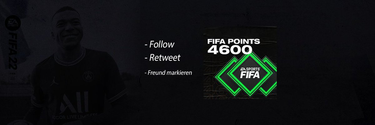 _Daruk_'s tweet photo. GIVEAWAY 4.600 FIFA Points in Kooperation mit
@safetycoins
Wie nehme ich teil ?
- @safetycoins und mir Folgen
- Liken & Retweeten
- ein Freund markieren
Gewinnspiel Ende 03.10.2021 https://t.co/31b0LBJpIf