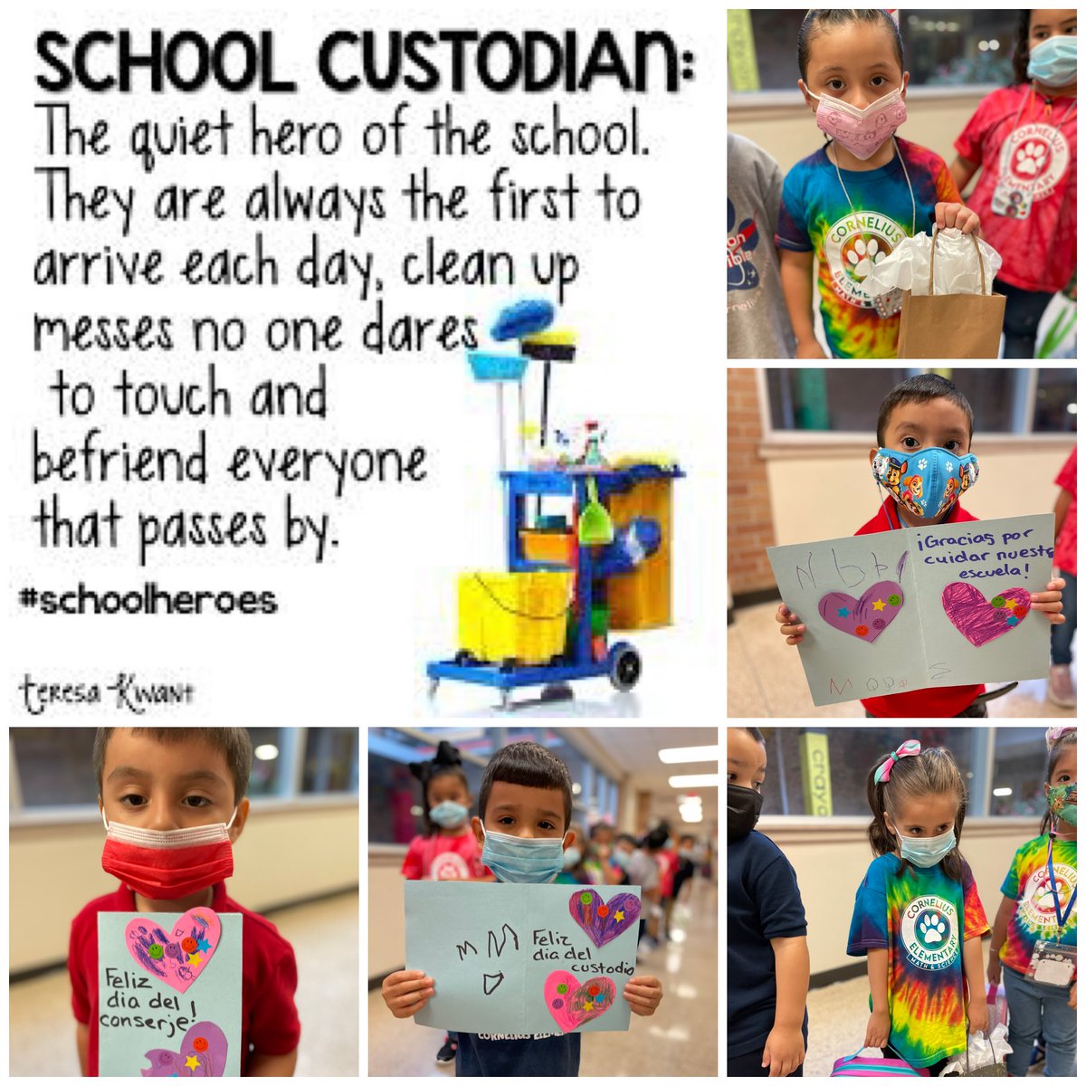 Tomorrow is National School Custodian Appreciation Day . However our youngest scholars couldn’t wait to celebrate! Thank you to all of the custodians that help keep our campus spotless . <a href="/ESO3_HISD/">ESO3</a> <a href="/HoustonISD/">Houston ISD</a>