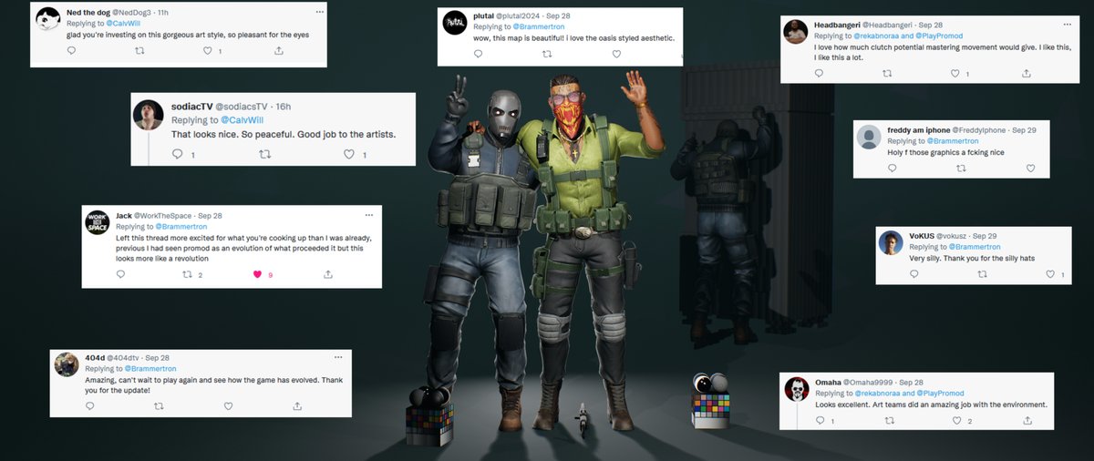 It's been a fantastic week for us here at Bulkhead :) 

Our Studio Head shared a few updates about @PlayPromod with the Twitterverse and it seemed our community loved them! 

Here are some of their responses

Check the thread out here: ow.ly/Qjv650Gkhpp

#twitter #gamedev