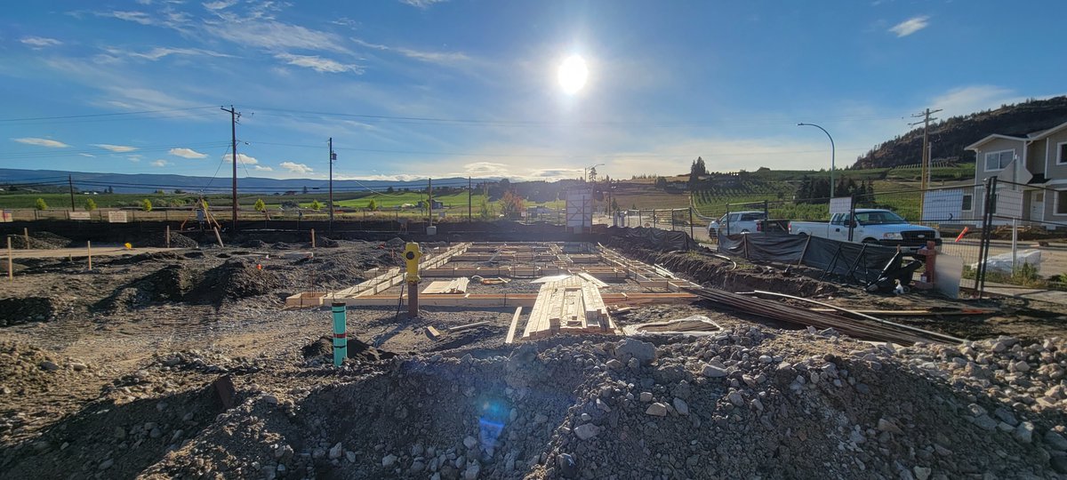 VanMarInc's tweet photo. Big day! Our first pour at the Glenpark Row Townhomes in Kelowna. Check out the photos of the first footings being formed. #VanMarDevelopments #Kelowna https://t.co/Szy5kaKB6a