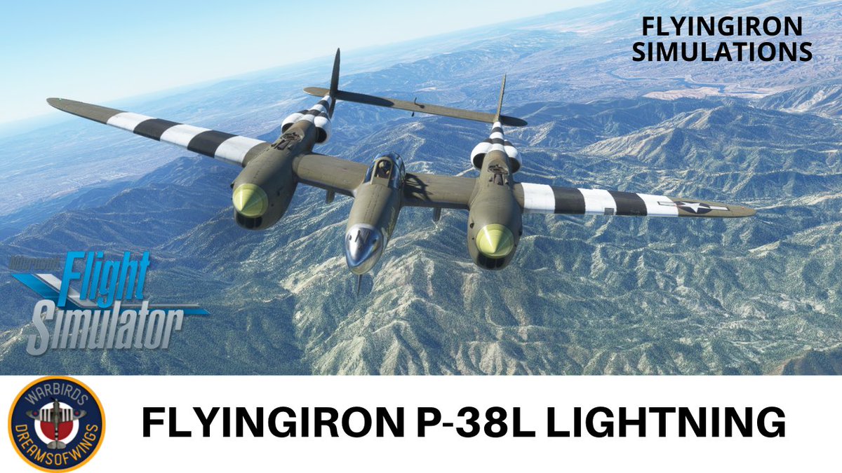 Dreamsofwings1's tweet photo. NEW VIDEO
Taking the new #flyingiron P-38L Lighting up for a first flight.
Watch here: https://t.co/wSbVQeGtNe
#p38lightning #microsoftflightsimulator #warbirds #wwiihistory #hollywoodburbank #avgeek https://t.co/cE8EHYnh7m