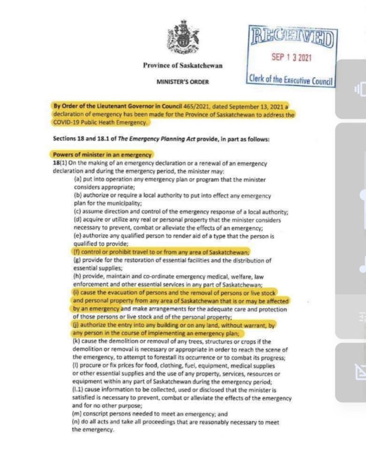 RoseAlberta1's tweet photo. @Darlene30564389 @OneVapid Should be calling and banging down the doors of our MLA’s.
#sask #saskatchewan #saskpoli #roughrider #roughriders #roughridernation
Aka: War Measures ACT. Alberta has it enacted at the moment too. #abpoli #ableg https://t.co/jab3FPdbfc