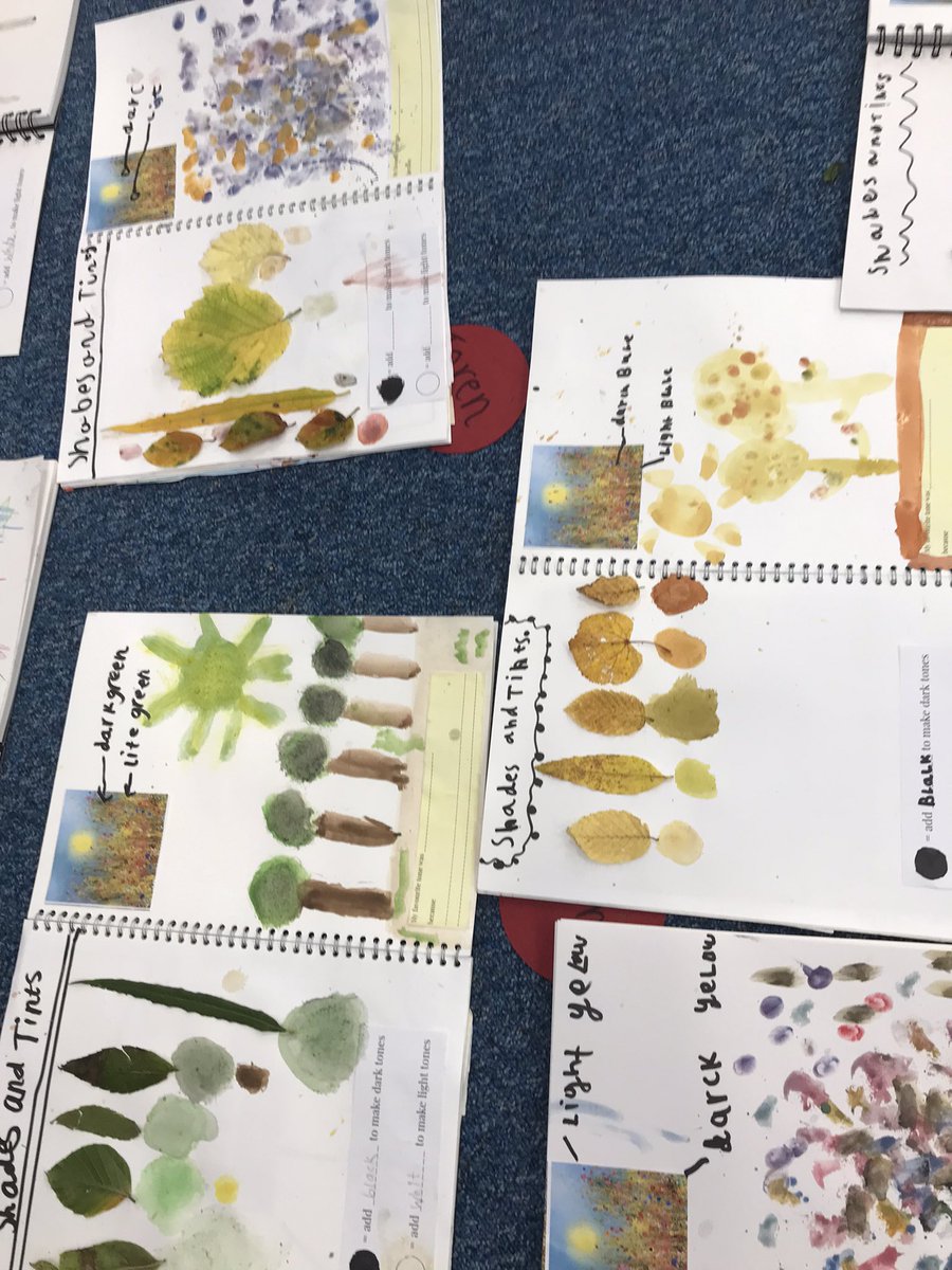 Such a lovely autumnal art lesson today exploring tones and shades. My favourite colour time of the year! 🍁🍂🍃#year1 #year2 #primaryart