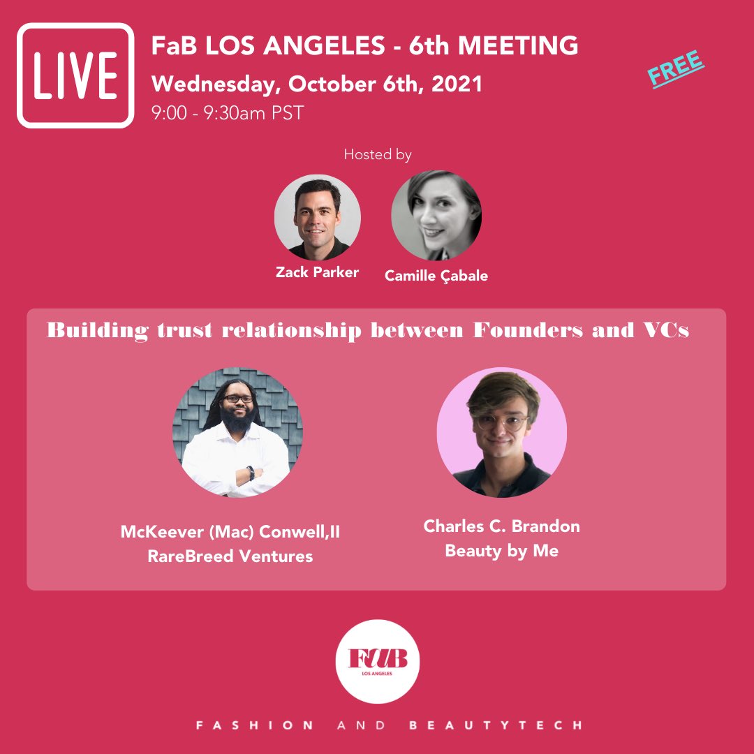 It’s all about Trust! The VC &amp; founder conversation. Don’t miss the next webinar Oct 6 with <a href="/MacConwell/">Mac The VC</a> <a href="/RarebreedVC/">RareBreed Ventures</a> in a conversation with one of his favorite founders. A meeting hosted by <a href="/iamzackparker/">Zack Parker</a> 9am pst 12 pm est 6pm cet eventbrite.com/e/fab-los-ange… #founder #VentureCapital
