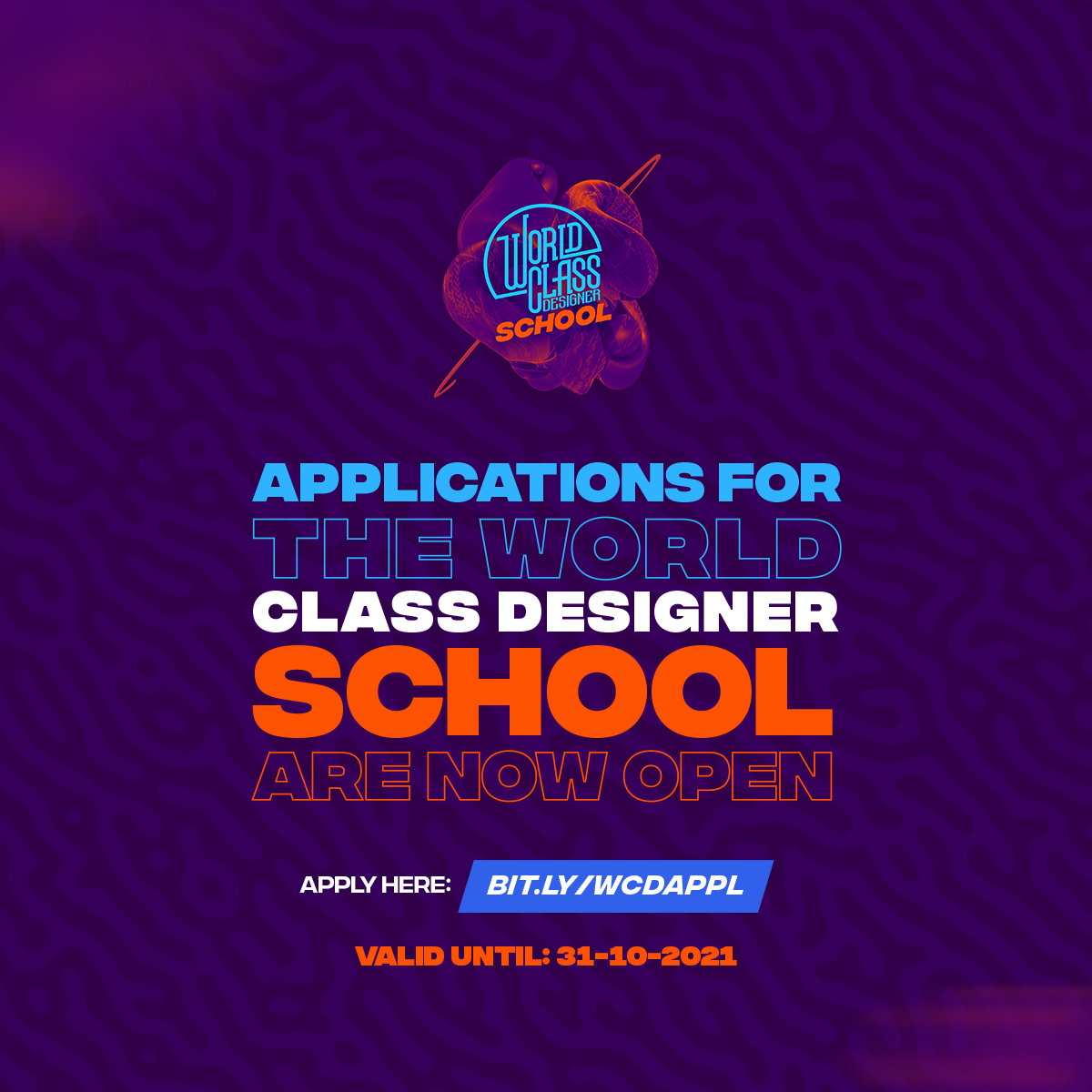 wcd_school's tweet photo. It's a new month, and we bring good news.
The applications for the World-class Designer School are now open.

You can apply at: https://t.co/cnUgKoWToq https://t.co/1Igp6jr9uo
