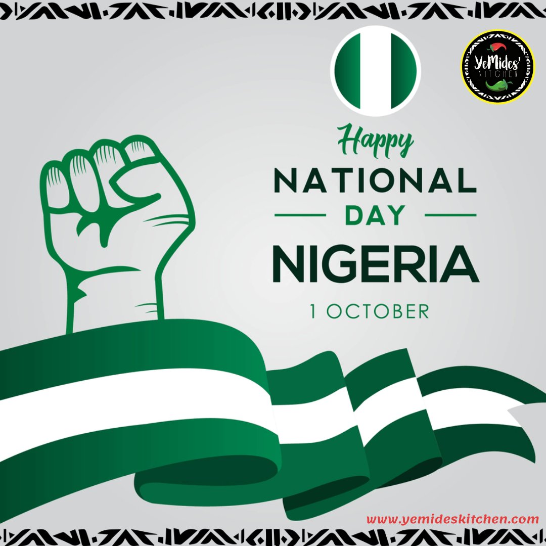 YemidesKitchen's tweet photo. We join the beautiful country of Nigeria to celebrate 61 years of Independence, today!
We pray for love, peace and prosperity to fill the entire country always. 

~Happy Independence Day Nigeria!!!
#nigerianindependenceday #newmonth #happyoctober #yemideskitchen #nigerianfoodie https://t.co/nLEY5e1ASl