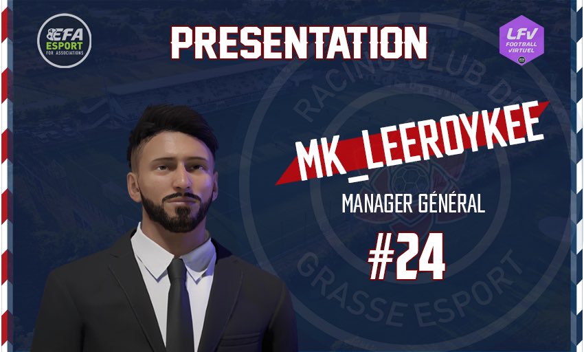 📷 Présentation Effectif 📷

Le moment est venu de présenter l’effectif qui représentera le club cette saison ! 
On commence par <a href="/fdalle22/">xFred_22</a> qui dirigera et s’occupera du club accompagné par <a href="/KiiRa_93/">KiiRa_93</a> sur le terrain et @MKLeeroykee en dehors ! 💪🏻

Bonne chance ! 🔴🔵  <a href="/eSportFA_FR/">ESPORT FOR ASSOCIATIONS</a>