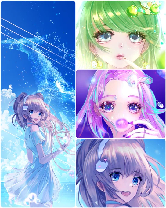 #今月描いた絵を晒そう 
先月描いた女の子🐳💙 