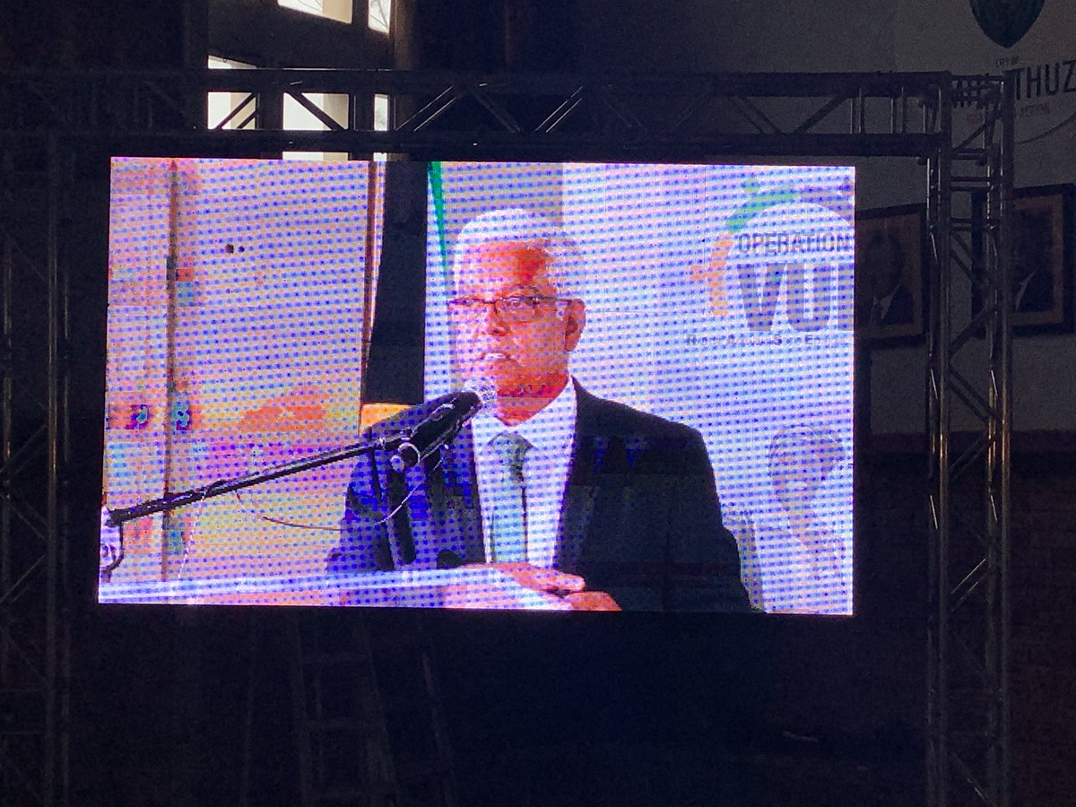 edtea_kzn's tweet photo. ”Let me congratulate all of you, you are part of the first cohort to receive the Operation Vula Fund #OVF disbursements” @edtea_kzn MEC #RaviPillay at Hlanganani Hall in #KCDM eSkhaleni, as government fast-tracks the rollout of #OVF. @kzngov @GCIS_KZN https://t.co/eTt5DJMCew