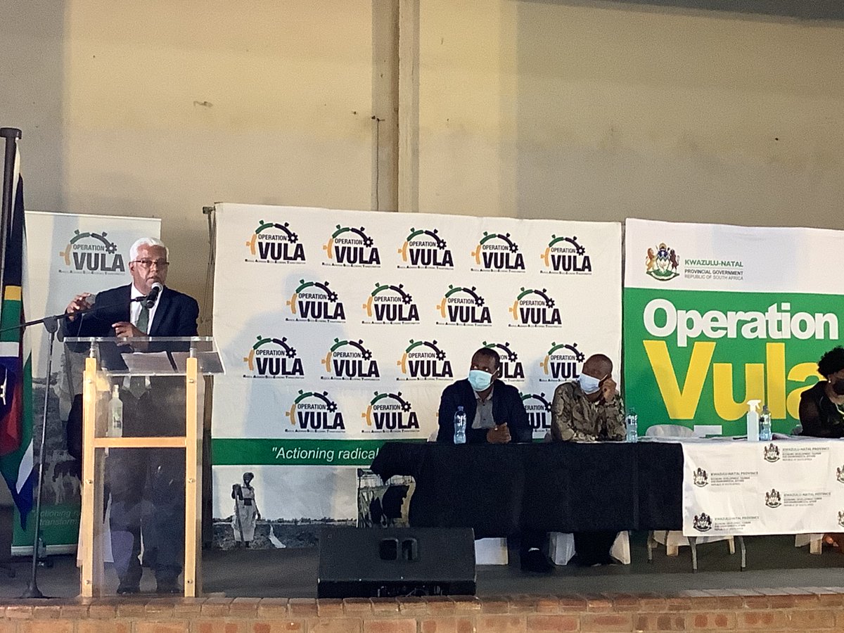 edtea_kzn's tweet photo. ”Let me congratulate all of you, you are part of the first cohort to receive the Operation Vula Fund #OVF disbursements” @edtea_kzn MEC #RaviPillay at Hlanganani Hall in #KCDM eSkhaleni, as government fast-tracks the rollout of #OVF. @kzngov @GCIS_KZN https://t.co/eTt5DJMCew