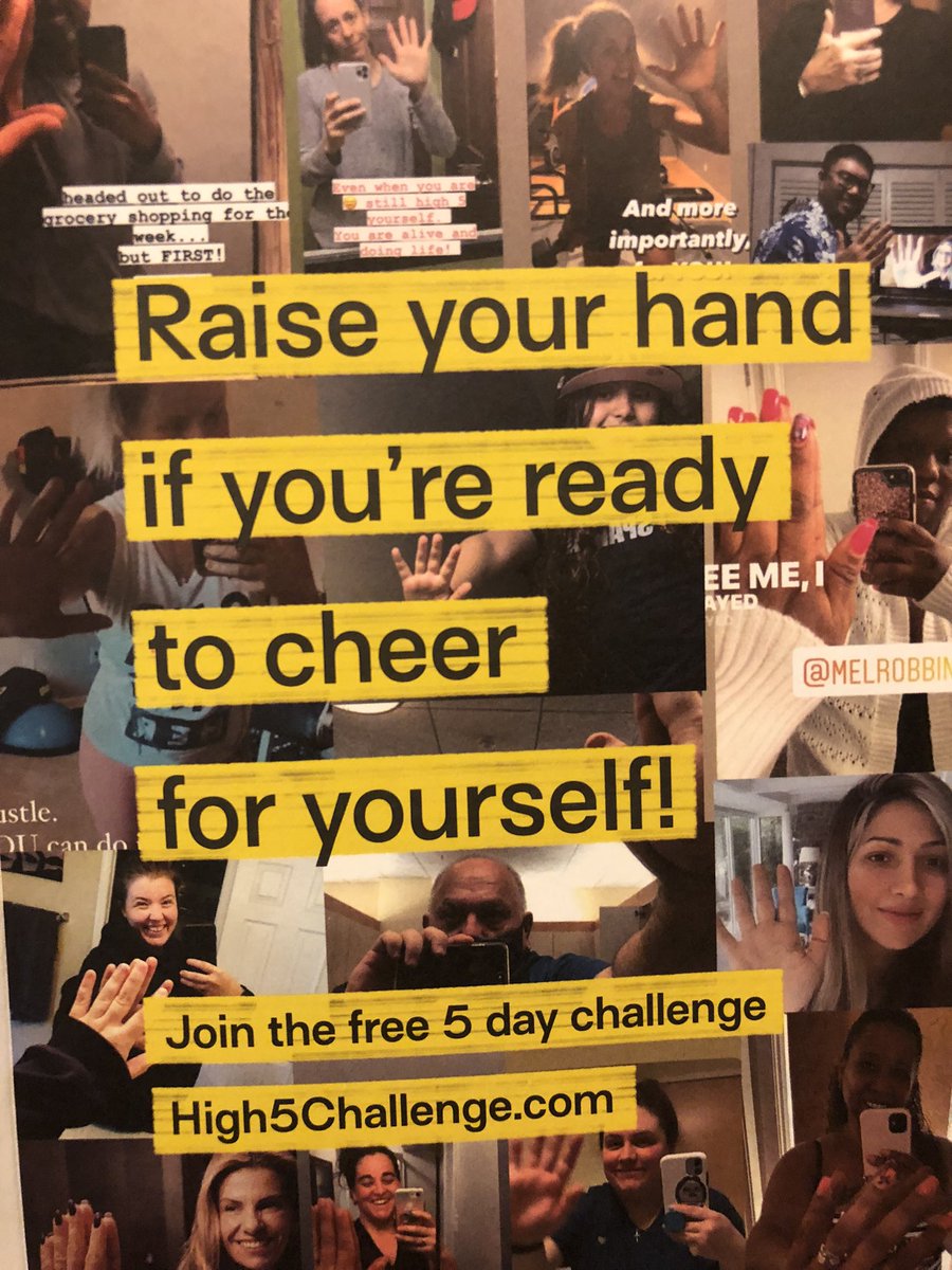 MrsJenWalsh's tweet photo. Came across this book this week. Seems interesting to consider changing our mindset and imagining  if we were our own biggest encourager instead of critic how it could impact day to day thoughts and actions. #d60reads #highfivehabit  @melrobbins https://t.co/bA0HvQlFMq