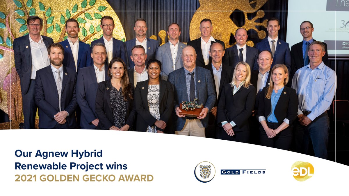 GoldFields_LTD's tweet photo. We're proud to share that our #Agnew Hybrid Renewable Project has won the 2021 Golden Gecko Award for environmental excellence. Well done to our #Australia team and energy partner @EnergyDevelop! ➡️ https://t.co/2GrTKj02qB
#GoldFields #GoldFieldsAustralia #goldmining https://t.co/8buVCkbzzQ